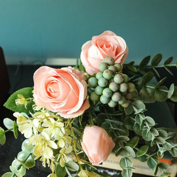 Kunstige Blomster, Silke Roser Kunstige Rose Blomster Pink Flow