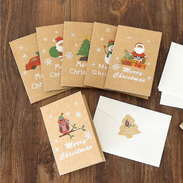 24 styk, Glædelig Jul kort, Julekort med konvolutter