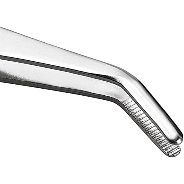 2 Par 12 cm Rustfrit Stål Tang med Buede Tandede Spidser Pro
