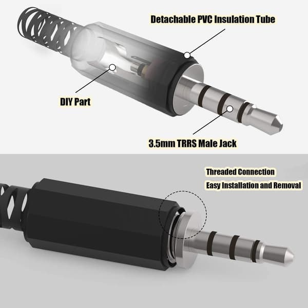 12 x Loddejack-stik 3,5 mm TRRS 4-polet, Audio Loddeforbindelse DXGHC