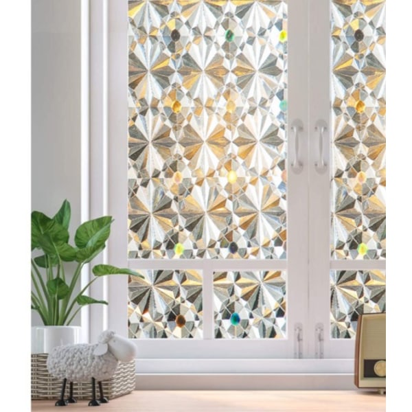 45 * 200cm laserimitation diamant effekt elektrostatisk klæbemiddel