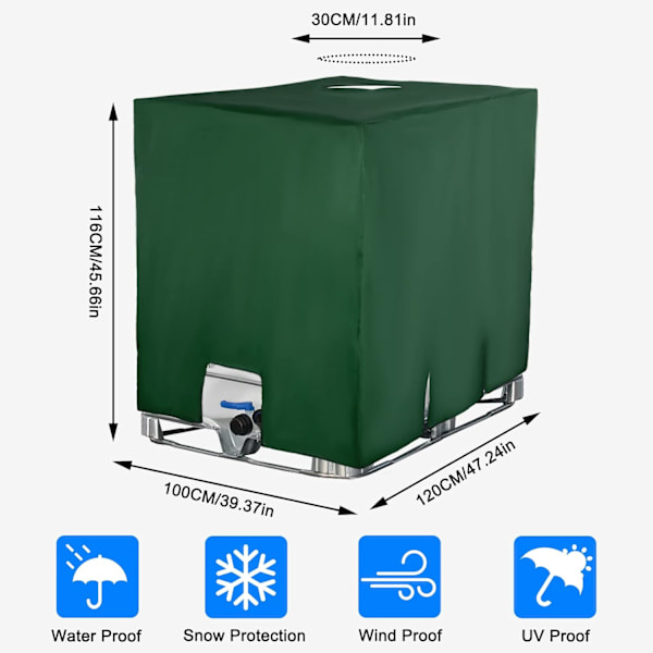 IBC Vattentank Skydd Anti-Damm Anti-UV, Skyddande Överdrag, Presenning