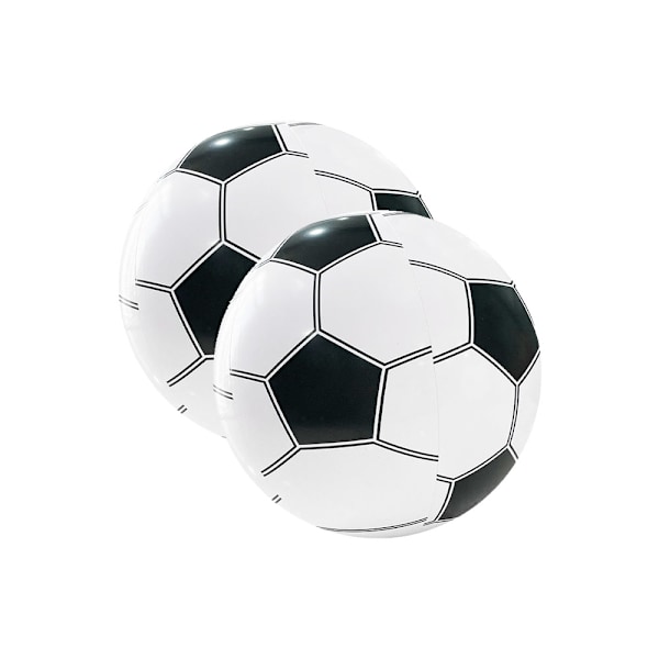 (2 st) Strandboll, Uppblåsbar strandboll, strandvattenboll, simbassängsfestleksakboll (40 cm, svartvit fotboll