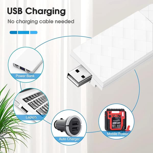 Leselys, 5 LED Leselys Klipslampe USB Oppladbar, Mi