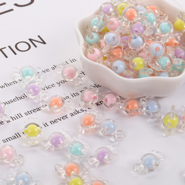150 fargede godteri perler gjør det selv håndlaget hår tilbehør perler spenne