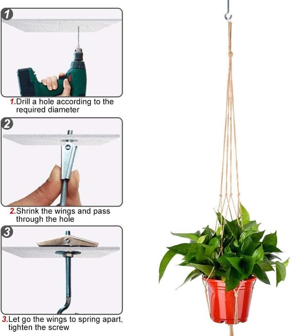 Loftkroge M4 / 90 mm Carbonstål Loftmontering Krog Toggle S