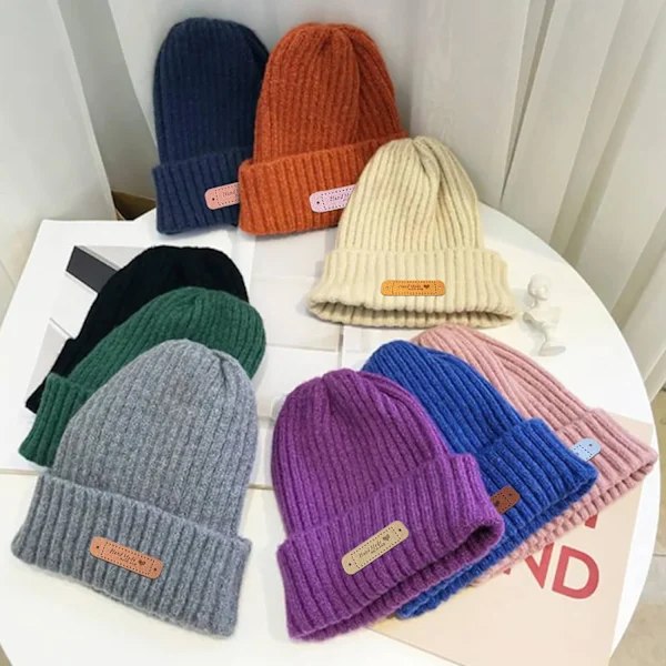 Paket med 100 handgjorda klädetiketter, personliga läderetiketter, handgjorda syetiketter med hål för stickhantverk (10 färger, 56 x 15 mm)