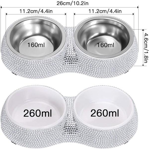 Dobbelt Pet Feeder Dyrefoder Hundebolle