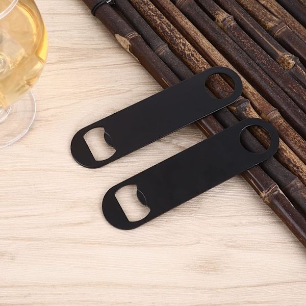 Ølflaskeåpner, 2 stk. Flat Bottle Opener i rustfritt stål B