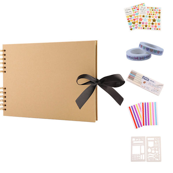 DIY-albumi Luova Jousi Solmu Kokoelma Albumikirja Kraft Paperi