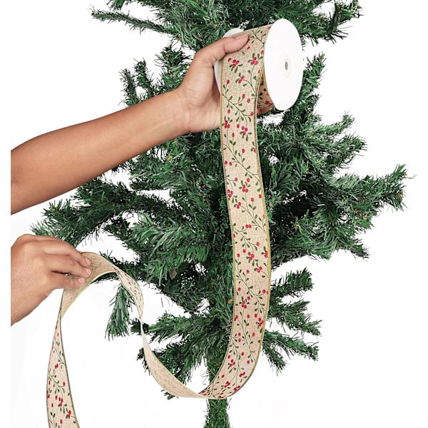 Jute og Organza Bånd - Gavebånd 10 m x 5 cm bred - Fabr DXGHC