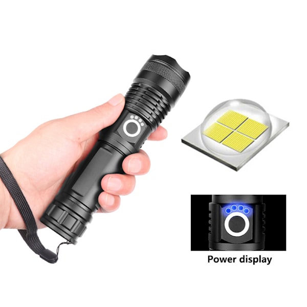 USB genopladelig xhp70 nødblysflashlight p50 stærk lys