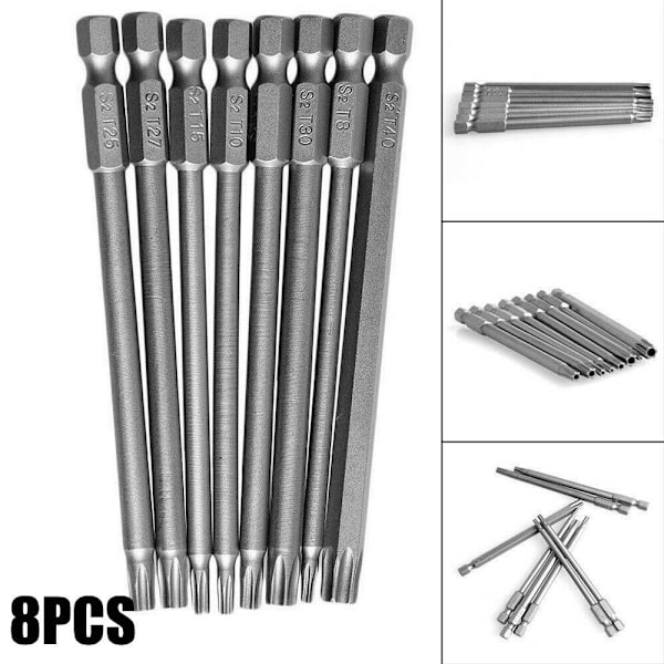 8 stk hule bits 100mm medium hull plommeblomst bits