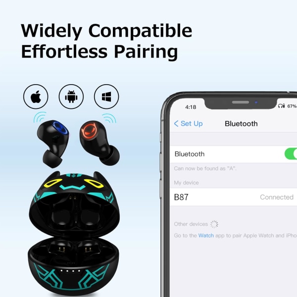 Bluetooth-kuulokkeet korvassa - Langattomat mikrofonilla ja latauksella