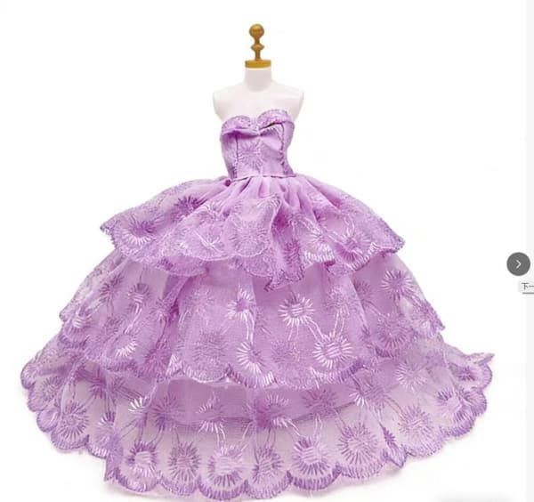 7 Dukkekjoler, Brudekjoler, Prinsesse Barbie Halv-b