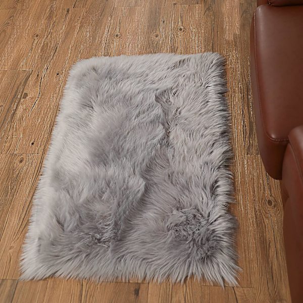 Tekokarvan matto 60x90cm, keinokarvainen matto, pörröinen ja pehmeä
