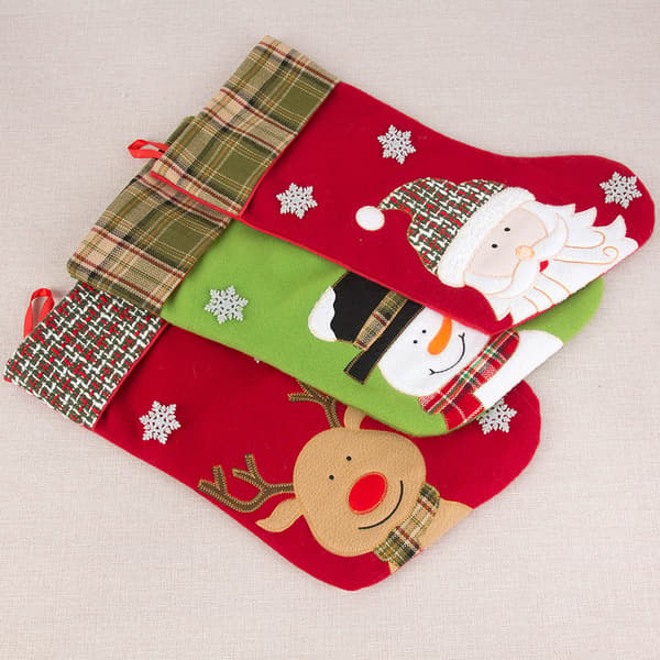 3 Julepynt Flanel Cartoon Broderi Jul
