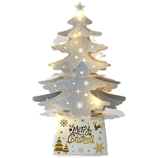 Sølvfarvede Julepynt Mini Desktop Julekort Ornament
