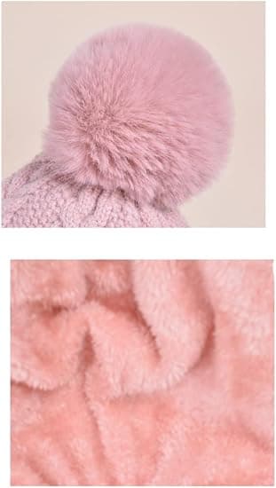 Damernas Enstycke Slapp Fleece Beanie Hatt Halsduk Mask Varm Vinter