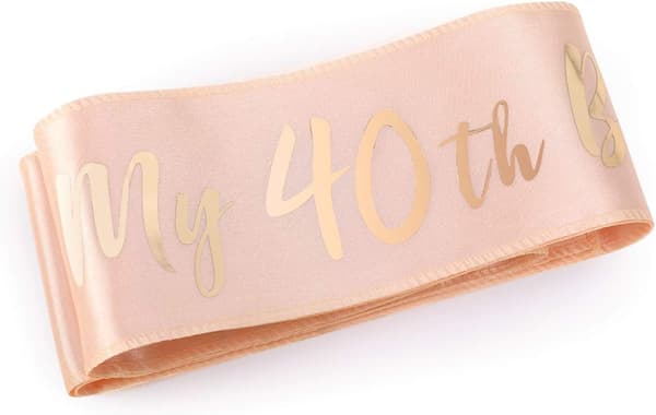 Roséguld 40-årsdag Sash, Det är min 40-årsdag Satäng Sash för