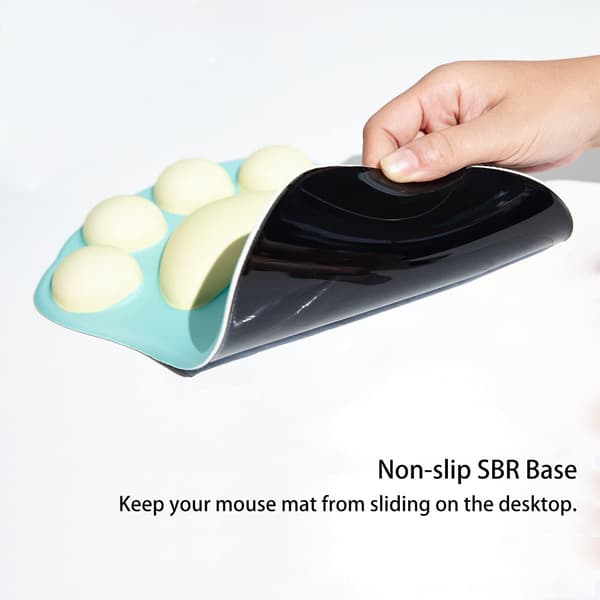 （Grønn og Gul）Musematte med håndleddstøtte, Ergonomisk musematte