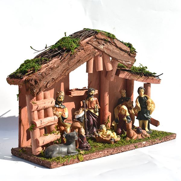 1 stk Julekrybbe Statue Klassisk Hellig Skrivebords Pynt Bordplade Na DXGHC
