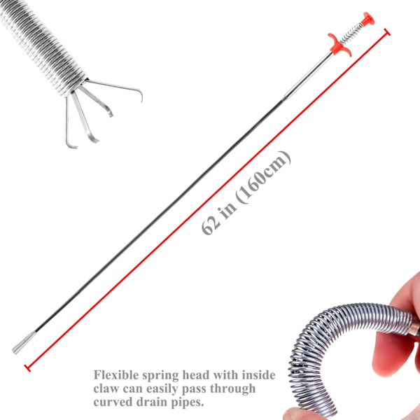 160cm Fleksible Klo-Tang til Arbejde i Små Rum, Afløbsrenser