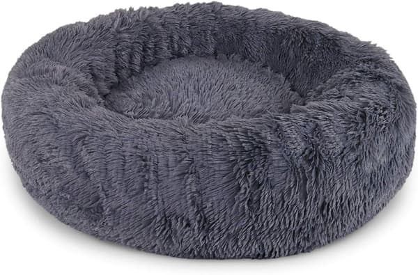 Rund hundkorg kattkudde donutkorg Ø 40 cm (S) Ljusgrå