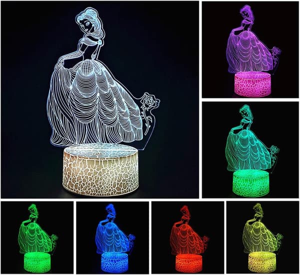 Tiqun Princess 3D Phantom Natlys Visual Kreativitet LED Bordlampe