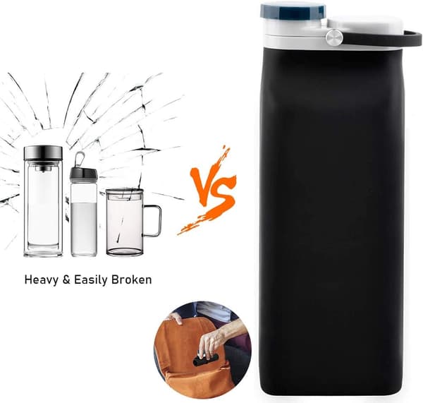Kasaannettavä Vedenpullo BPA-Vapaa - Taittuva Vedenpullo Matkalle