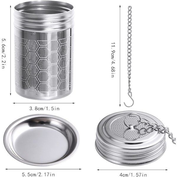 2 st Teinfuser, Teefilter Teinfuserkopp Fint Hål Teinfuser