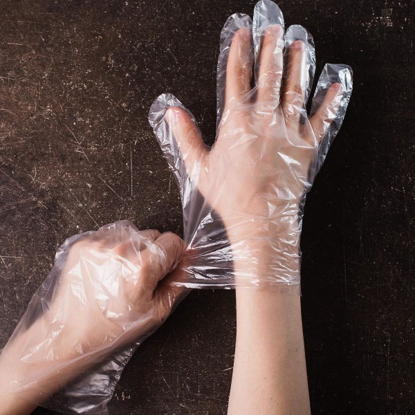 Mathanteringshandskar, 1200 st Plast PE Poly handskar för kök