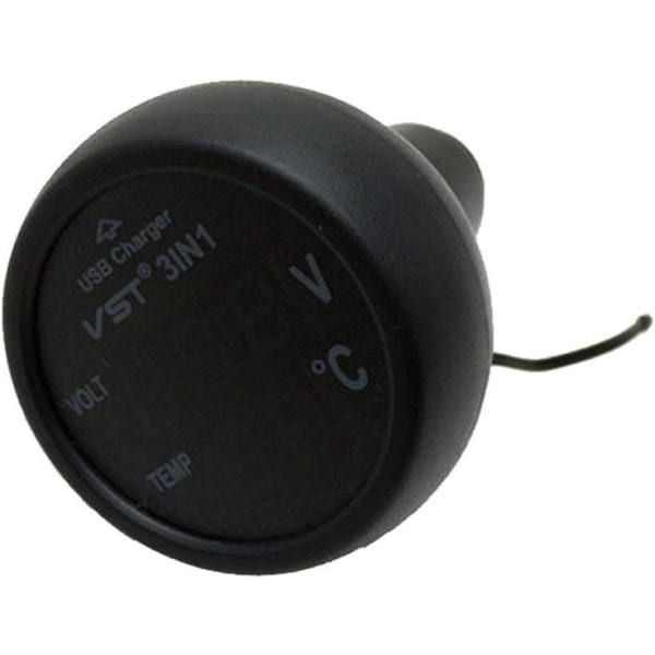 3 i 1 Universal 12V 24V Bil Voltmeter Bil Multifunktionel Blå LED
