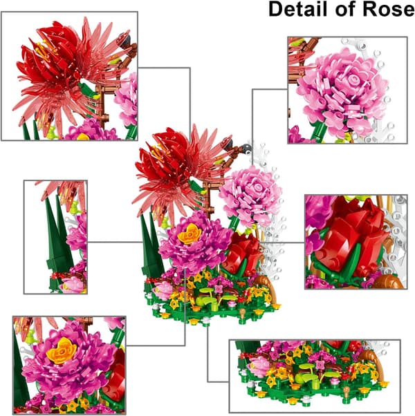 Blomsterbukett Byggeklosser Blomster Botanisk Samling DIY Plan