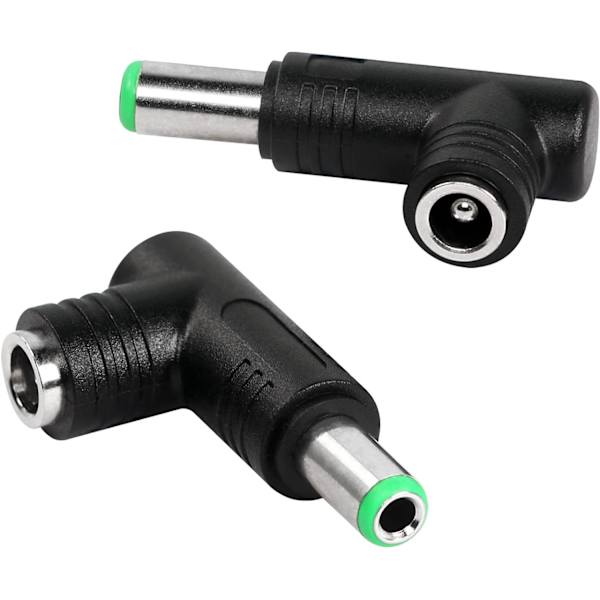 (2 st) DC-strömadapter, 90 graders vinkel DC-adapter 6,3 mm x 3,0 mm DXGHC