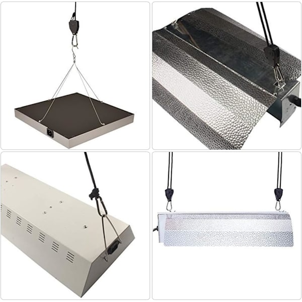 4 st Ratchet-rep med krokar för lampa eller växter, justerbar längd