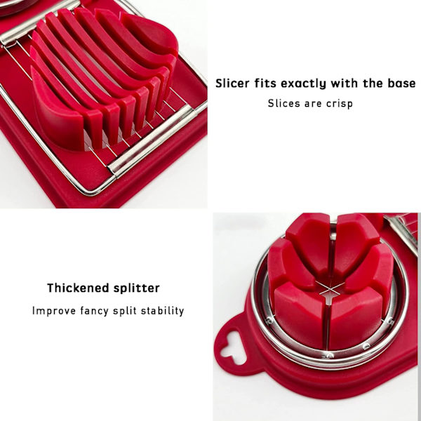 2-i-1 Egg Cutter Manuell Egg Slicer 304 Rustfritt Stål Cutter Wi