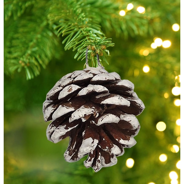 24 ST Kottar för julgran Snöflinga Naturliga tallkottar