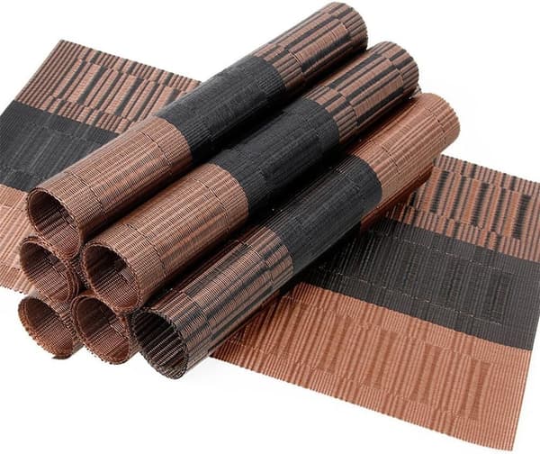 6 stk Sklisikre PVC Plassmatter Vaskbare Plassmatter (45x30cm)