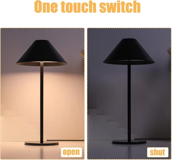 Led-bordlampe uten ledning, moderne, vanntett, oppladbart batteri