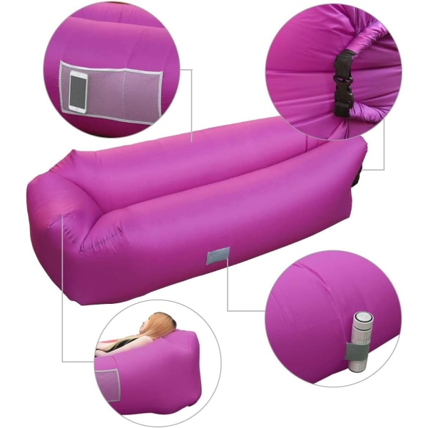 Oppblåsbar Hengekøye, Bærbar Oppblåsbar Lounge Oppblåsbar Sofa,