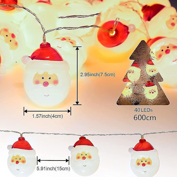 Julelys, 20 LED-lys Batteridrevet Juletrelysrekke
