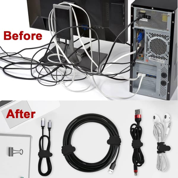 16 stk Silikon Kabelstropper Wire Organizer for Earphone, Phone Ch