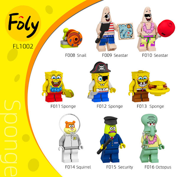 Spongebob Firkant Byggeklodser Dukke Blækspruttebror Sendt Stor Stjerne Børns Samlede Minifigur Legetøj