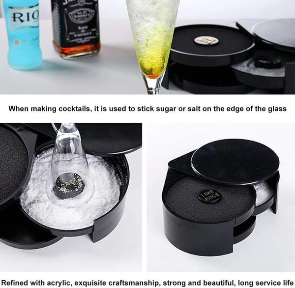1 stk Sort Value 3-lags Bar Juice Cocktail Krydderiboks Barte