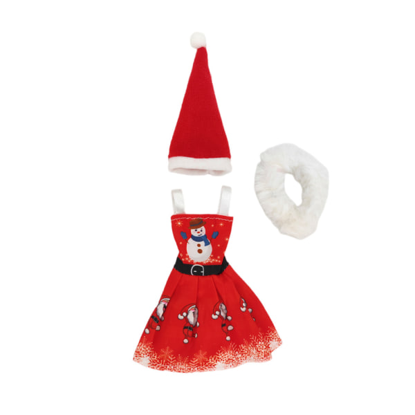 3-delad Barbie Christmas Princess Dress Girls Toy Tomte Hat Set (