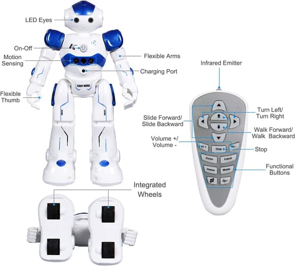 Gesterstyrda Fjärrstyrda Robot - Leksakspresent för Barn, Interaktiv