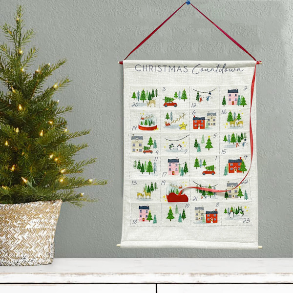 Julepynt Julekalender Linstoffimitasjon Chr