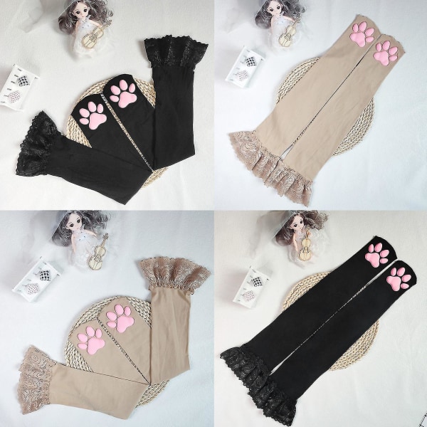 För Cat Claw Strumpor För Cat Paw Stocking Over the Knee Long So DXGHC