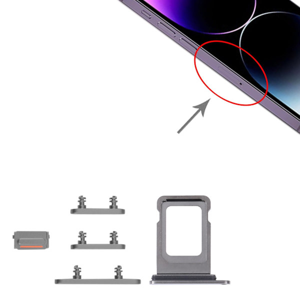 SIM-kortfack + SIM-kortfack + Sidoknappar för iPhone 14 Pro Max DXGHC